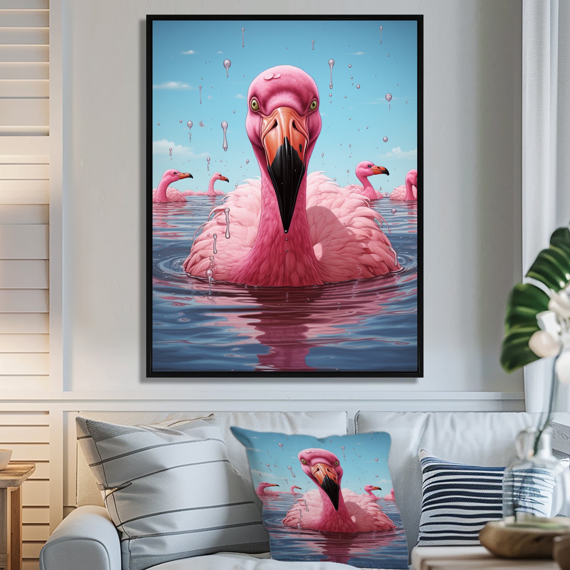 Pink Flamingo Family Celebration - Flamingo Wall Decor