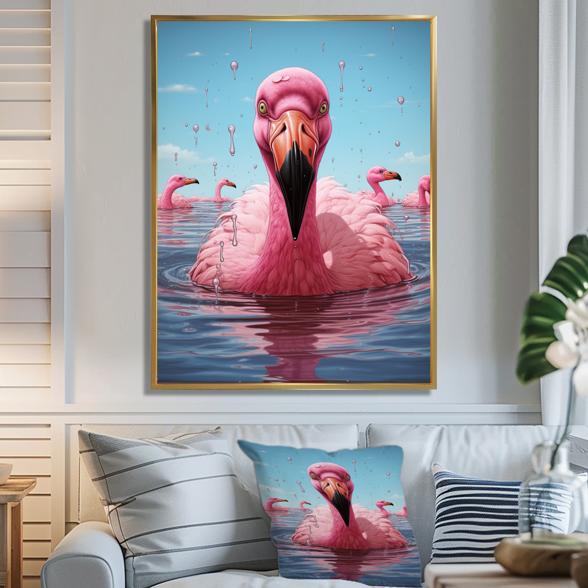 Pink Flamingo Family Celebration - Flamingo Wall Decor