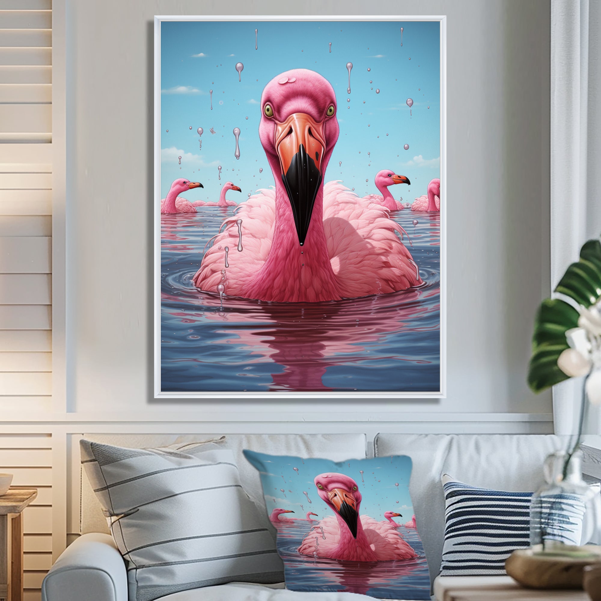Pink Flamingo Family Celebration - Flamingo Wall Decor