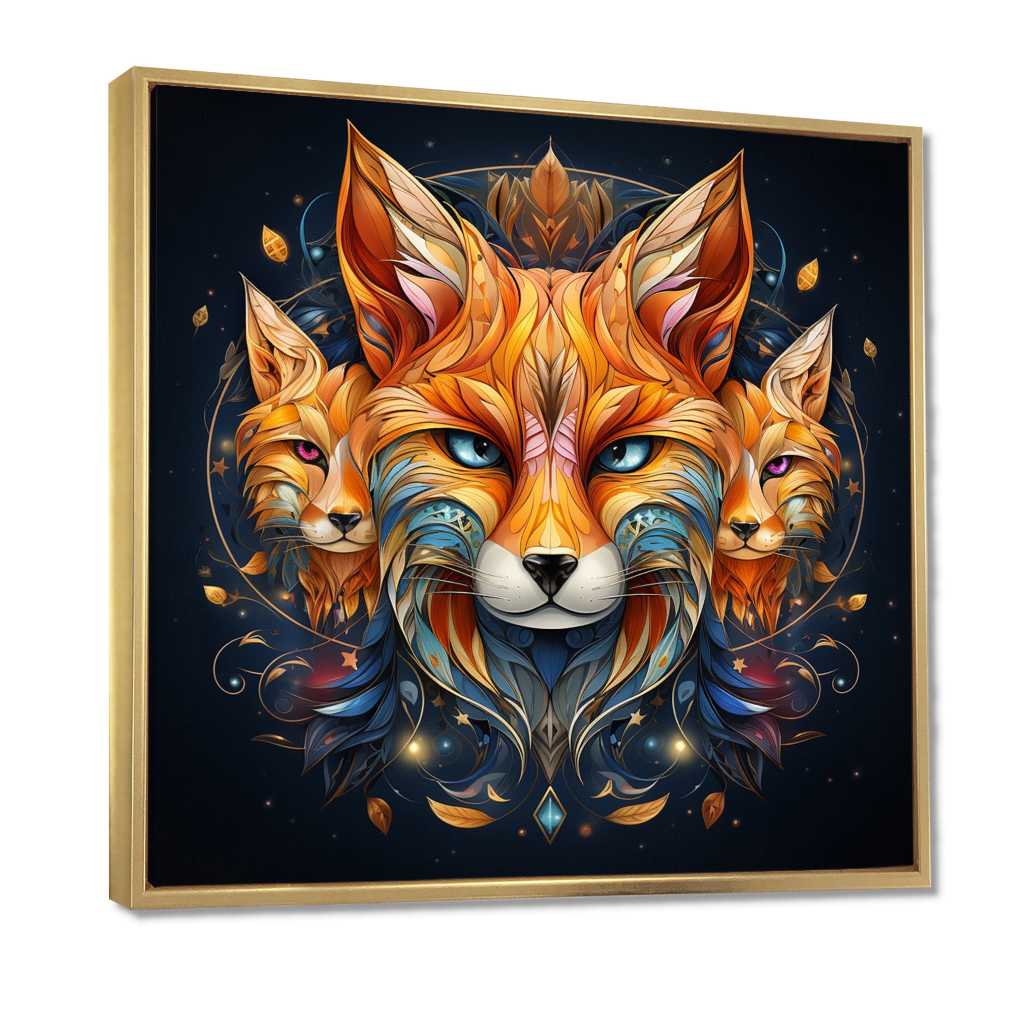 Portrait Of Majestic Magical Fox - Fox Large Canvas Wall Art