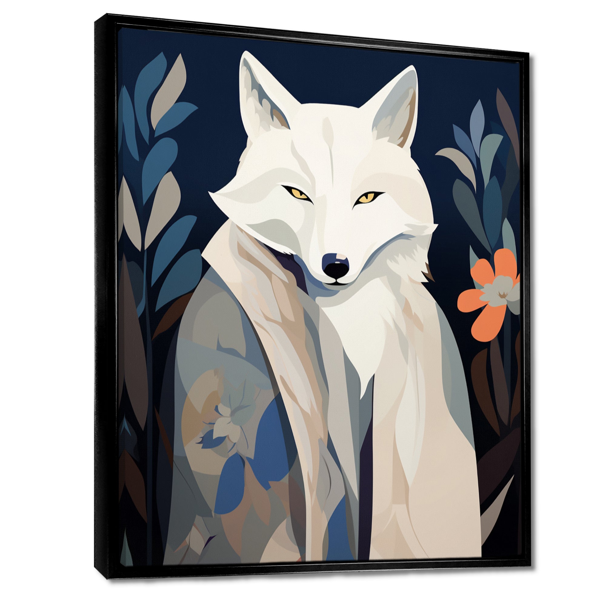 Gracious Fox Mysterious Retro Illustration - Fox Home Decor Art