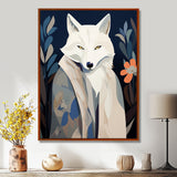 Gracious Fox Mysterious Retro Illustration - Fox Home Decor Art
