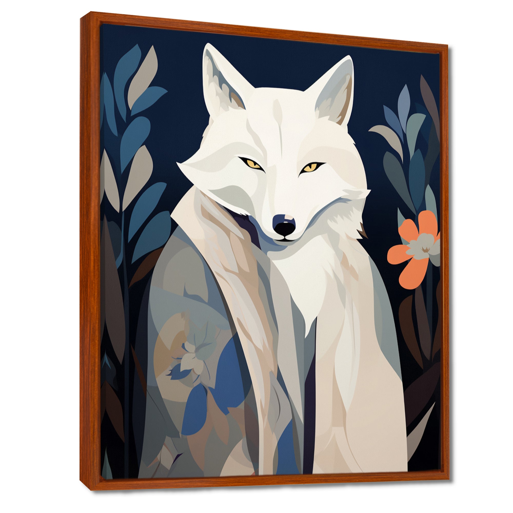 Gracious Fox Mysterious Retro Illustration - Fox Home Decor Art