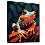 Frog On A Leaf Retro Illustration - Frog Bedroom Wall Art
