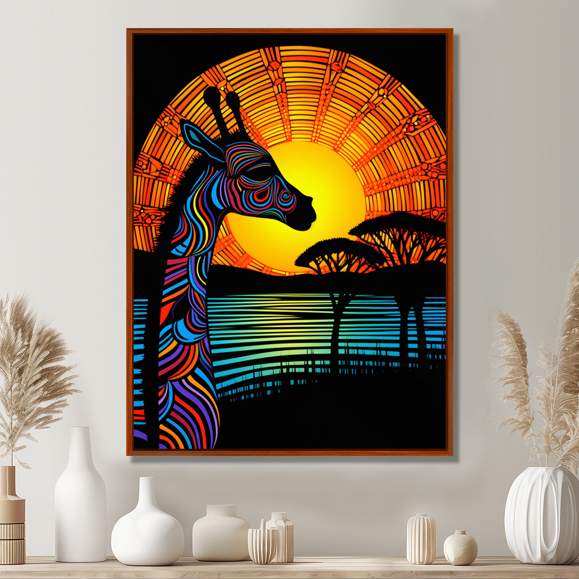 Gorgeous Giraffe Magical Sunset - Giraffe Wall Decor