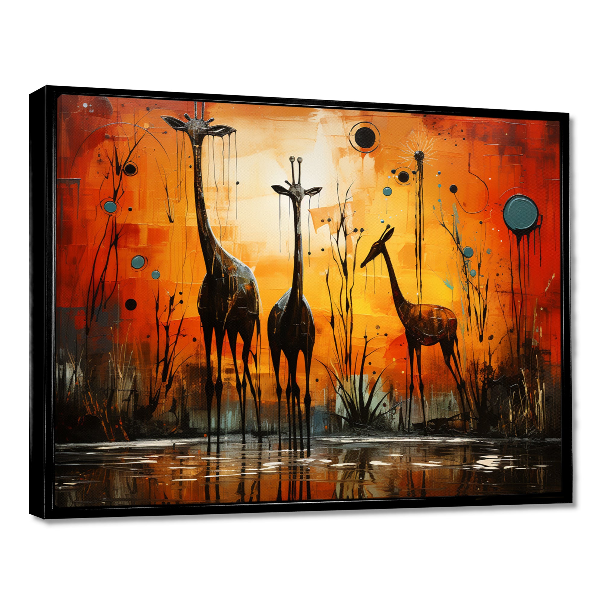 Three Giraffes African Savanne - Giraffe Wall Art Prints