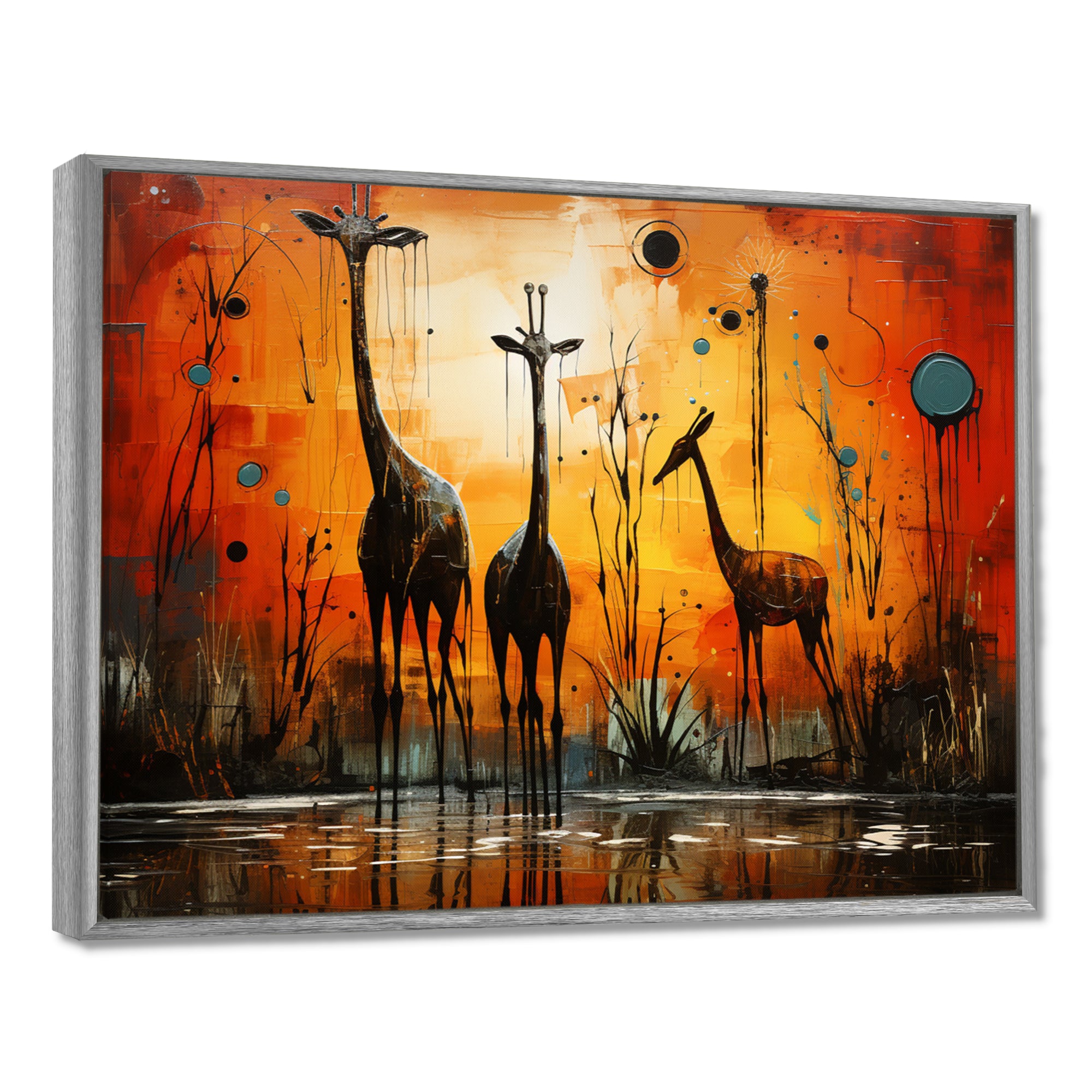 Three Giraffes African Savanne - Giraffe Wall Art Prints