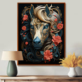 Future Horse Portrait Blooming Flowers - Horse Bedroom Wall Art