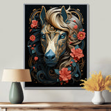 Future Horse Portrait Blooming Flowers - Horse Bedroom Wall Art