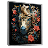 Future Horse Portrait Blooming Flowers - Horse Bedroom Wall Art