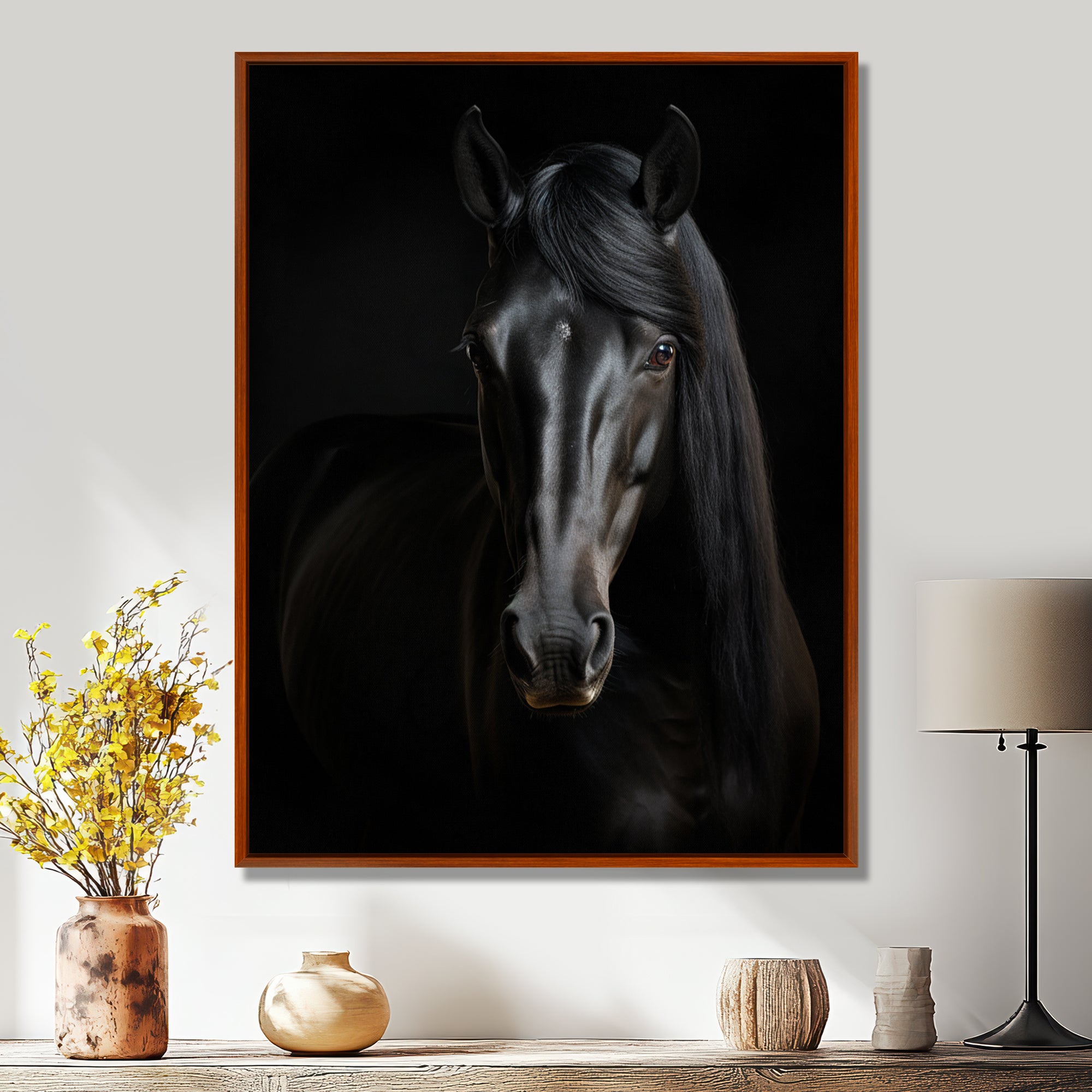 Portrait Of A Gracious Black Horse - Black Horse Wall Art