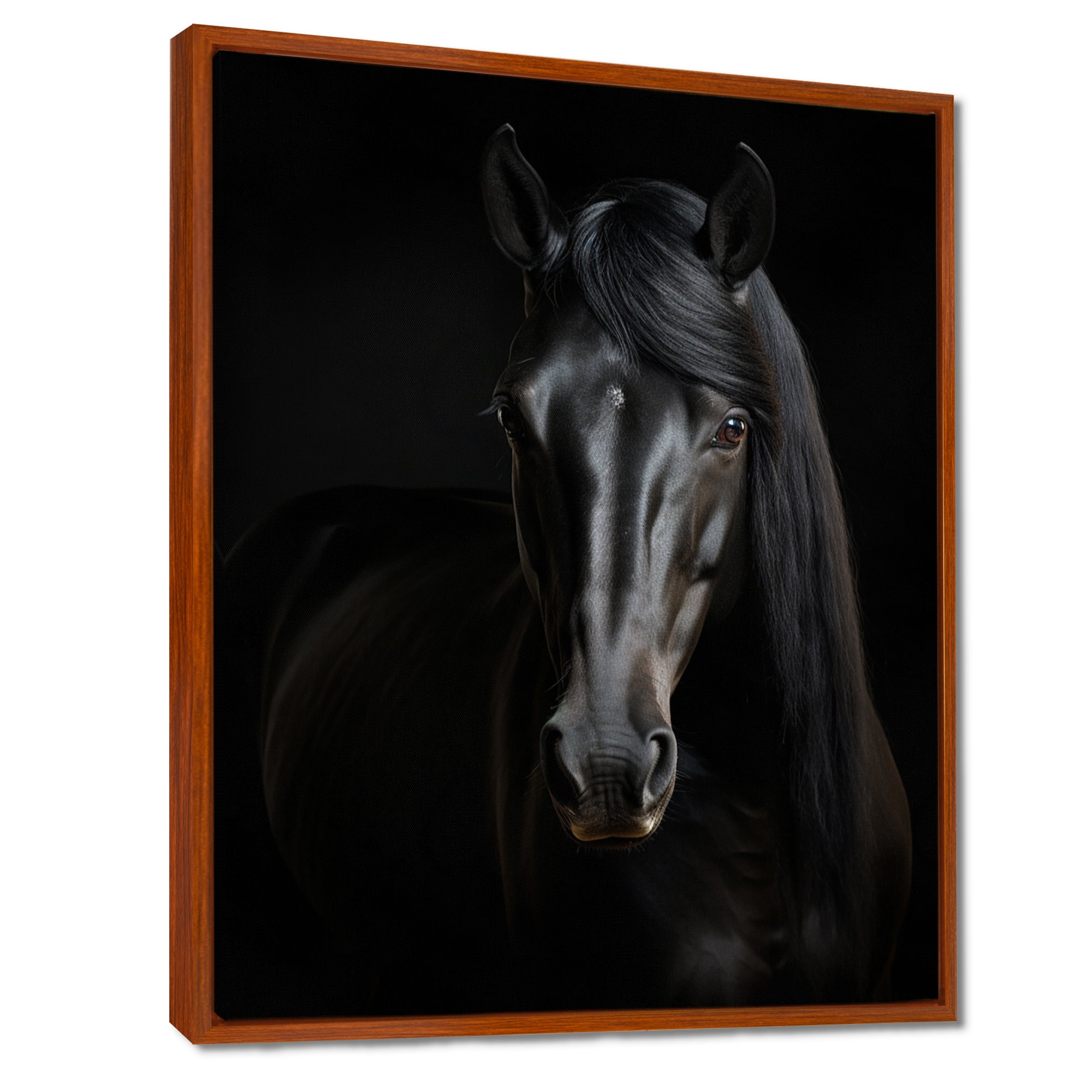 Portrait Of A Gracious Black Horse - Black Horse Wall Art