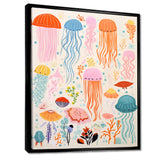 Adorable Jellyfish Retro Illustration - Jellyfish Wall Art Prints
