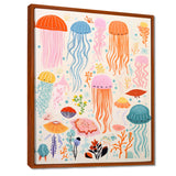 Adorable Jellyfish Retro Illustration - Jellyfish Wall Art Prints