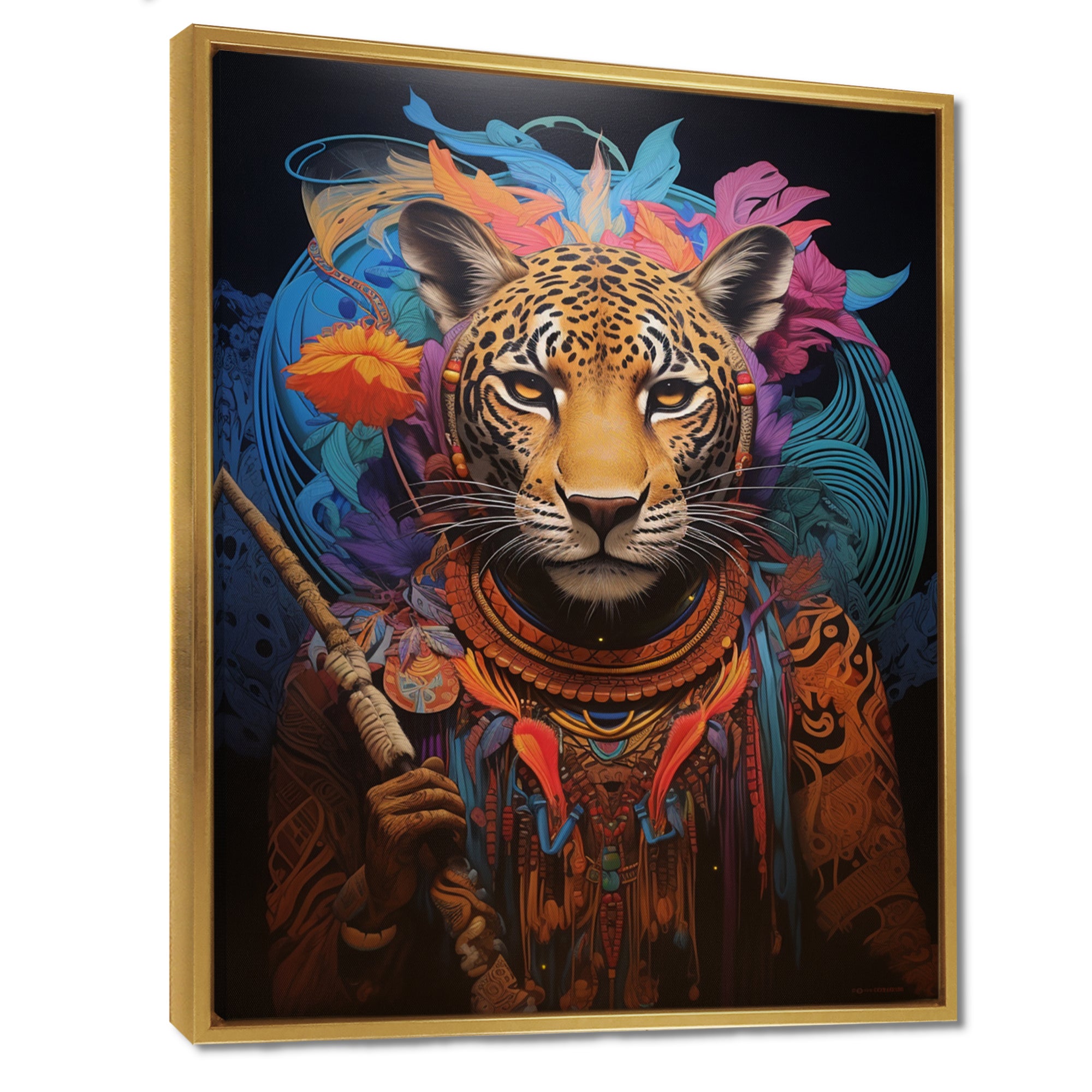 Tribe Of The Blue Leopard - Multi-Color Leopard Wall Art