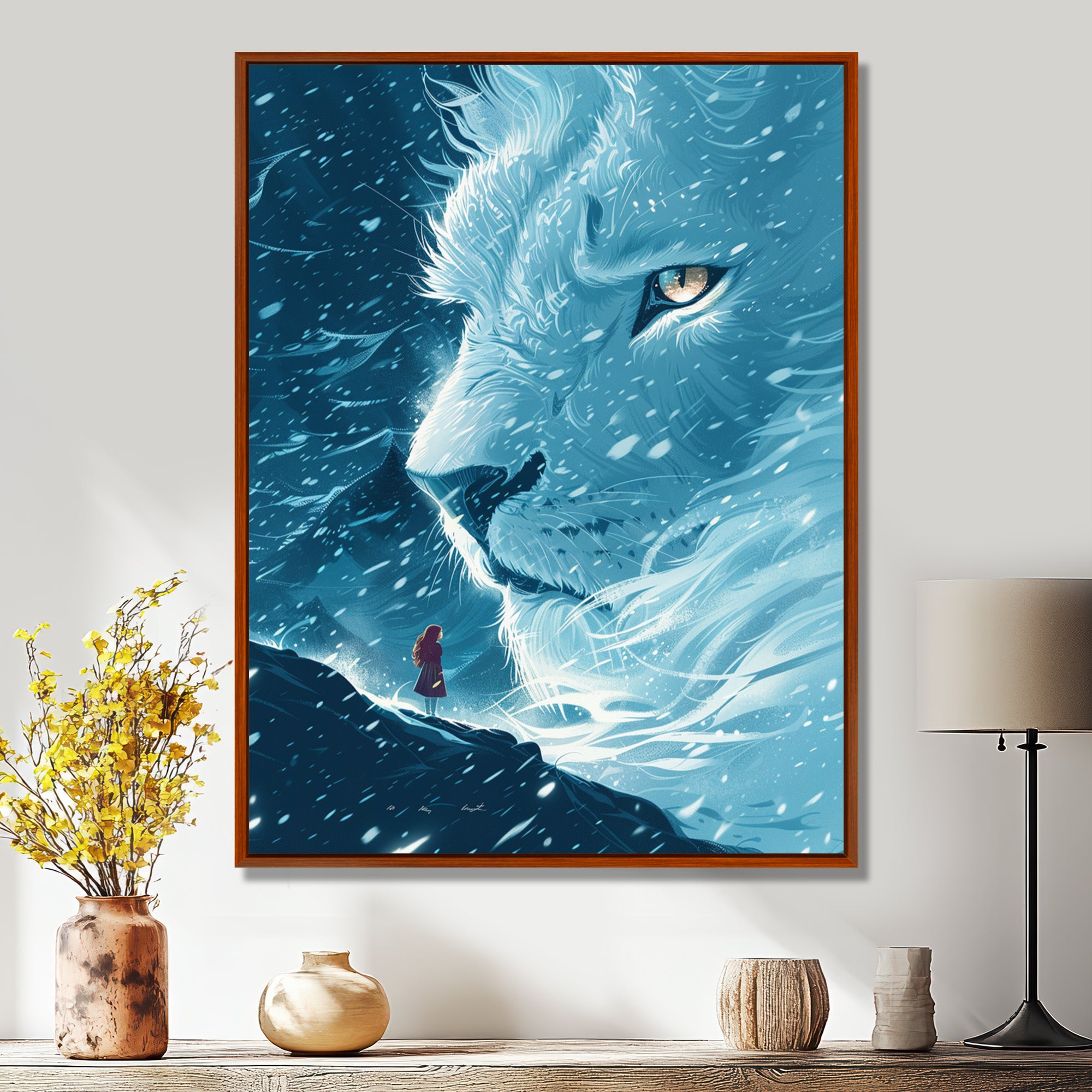 Spirit Of The White Lion Fantasy - Lion Home Decor Art