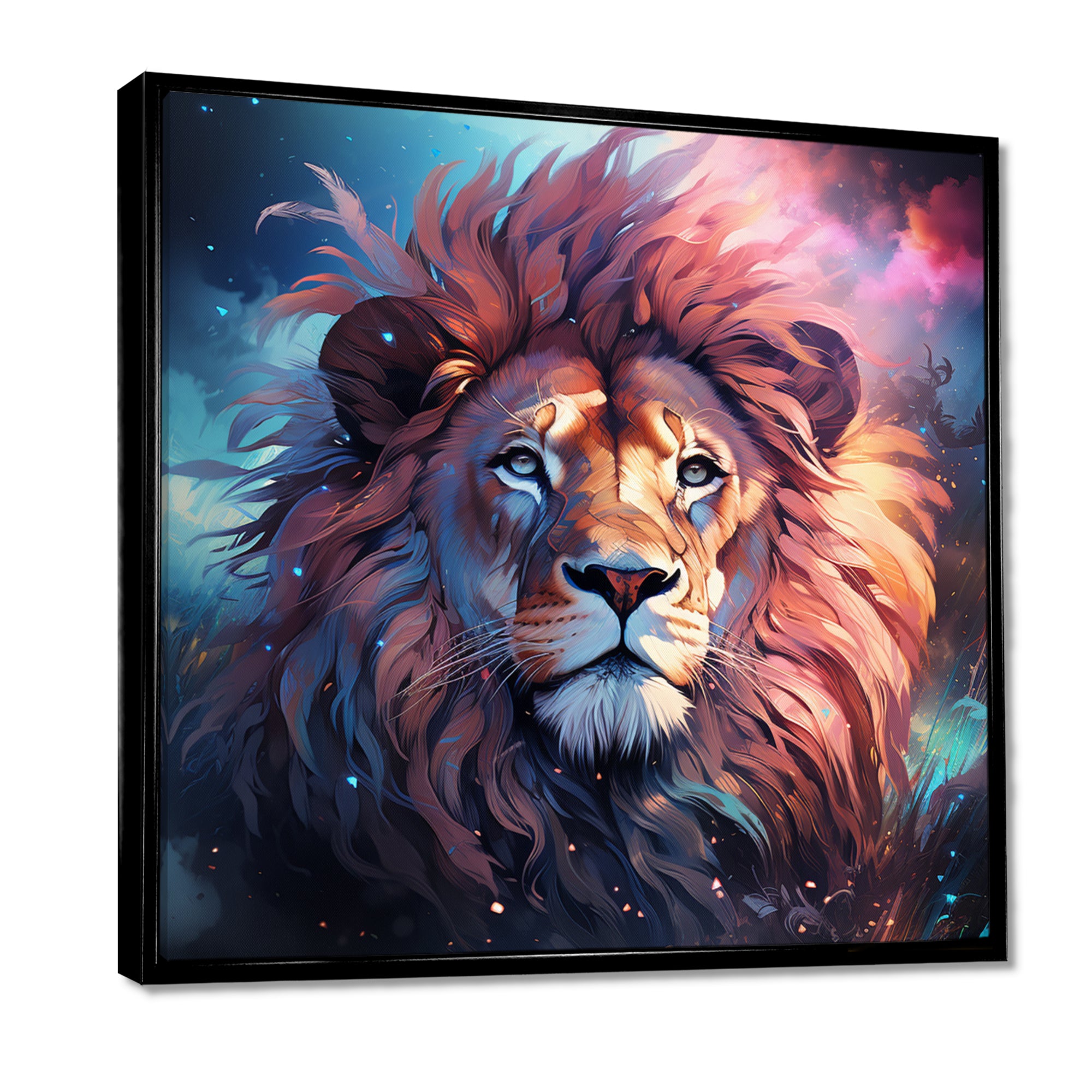 Majestic Lion Wild Night Glory - Lion Canvas Wall Art