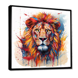 Colorful Lion On White - Lion Canvas Wall Art