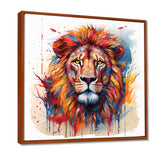Colorful Lion On White - Lion Canvas Wall Art