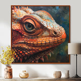 Smirky Red Lizard Portrait - Lizard Wall Art Prints
