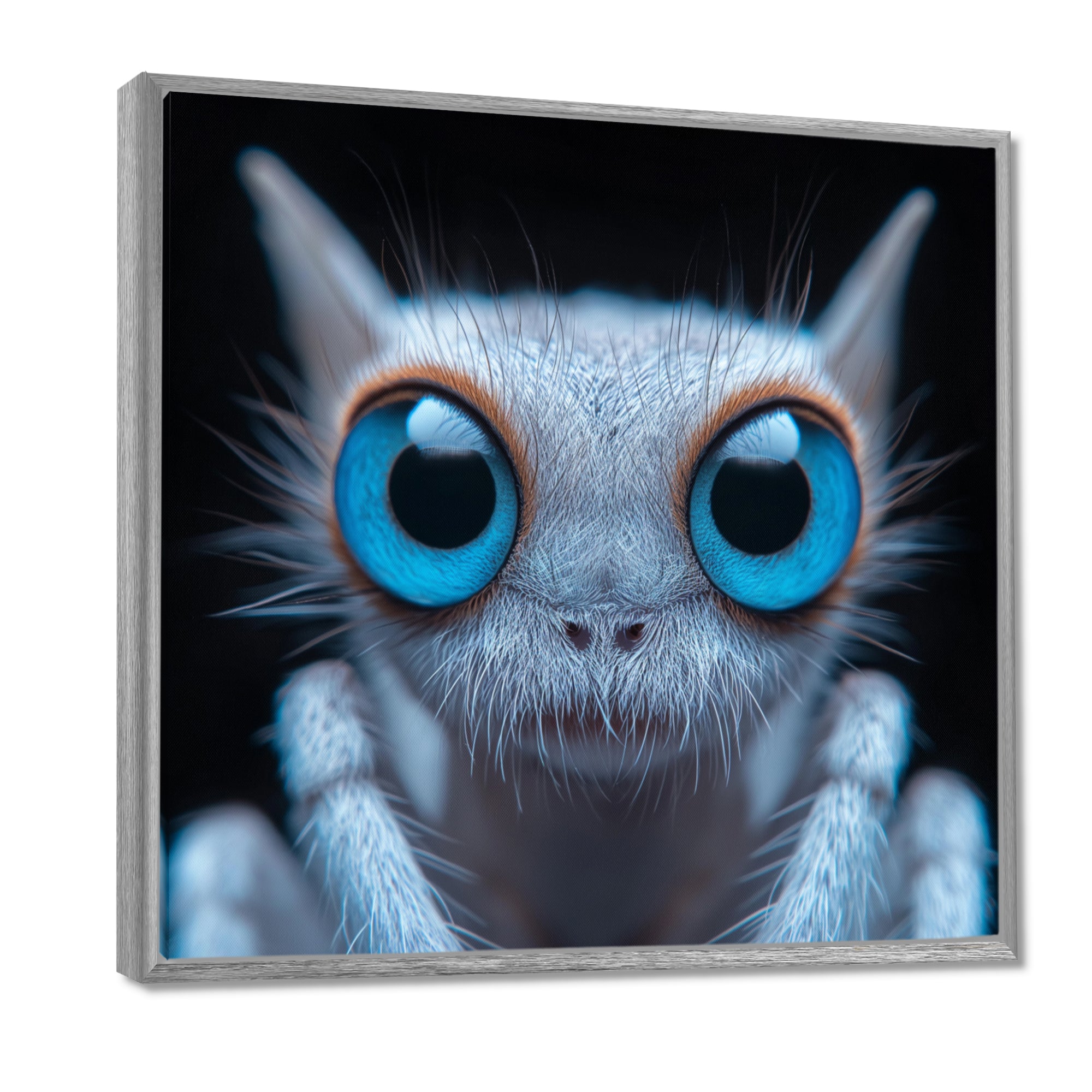 Macro Close-up Of Cute Spider Creature - Insects & Bugs Framed Canvas Art