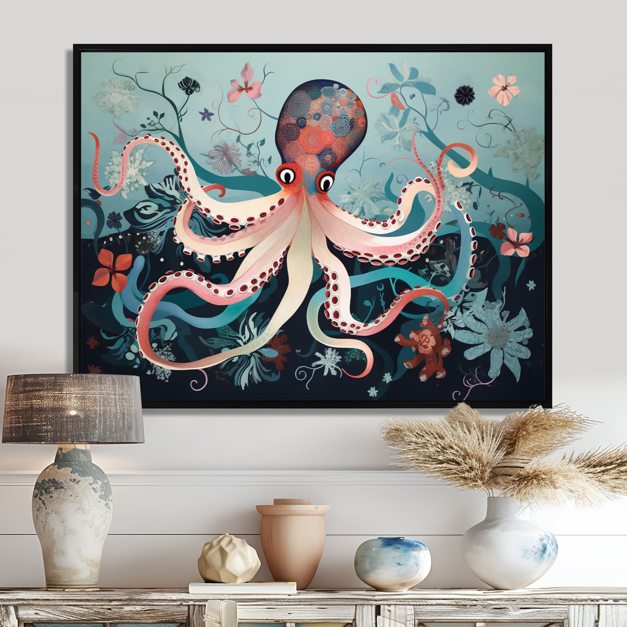 Octopus Deep Sea Retro - Octopus Home Decor Art