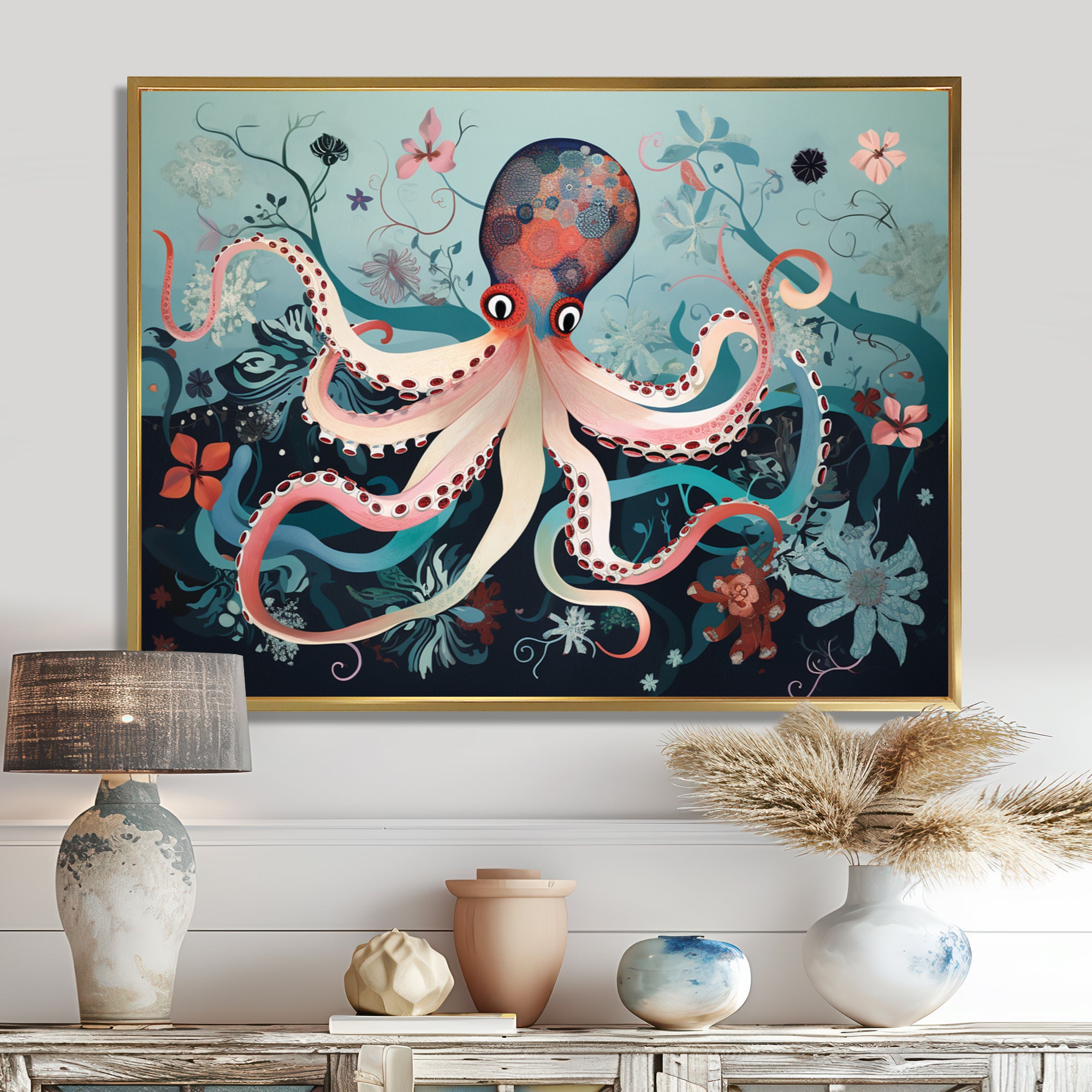 Octopus Deep Sea Retro - Octopus Home Decor Art