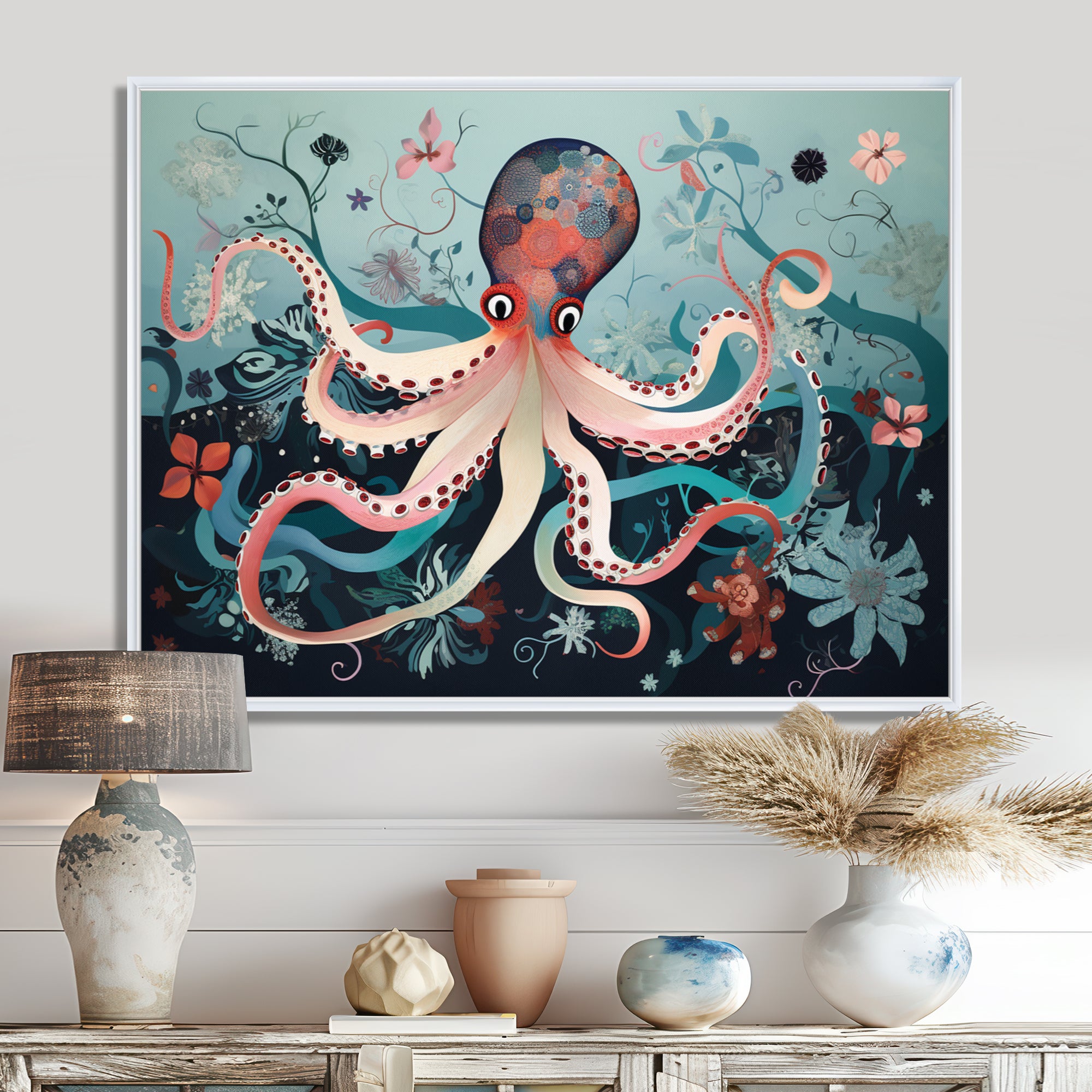 Octopus Deep Sea Retro - Octopus Home Decor Art