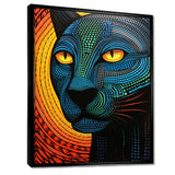 Blue Abstract Portrait Of Black Panther - Panther Wall Art Prints
