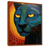 Blue Abstract Portrait Of Black Panther - Panther Wall Art Prints