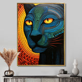 Blue Abstract Portrait Of Black Panther - Panther Wall Art Prints
