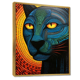 Blue Abstract Portrait Of Black Panther - Panther Wall Art Prints