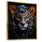 Shamanic Tribal Portrait Of Tiger Tribe - Tiger Fashion Large Canvas Wall Art