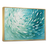 Green Turquoise Boho Feather Wave - Feathers Home Decor Art