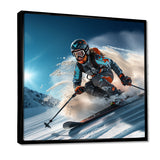Descending The Mountain In Speed And Style I - Skiing Canvas Wall Art