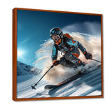 Descending The Mountain In Speed And Style I - Skiing Canvas Wall Art