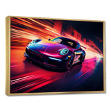 Futuristic Fuchsia High Speed Porsche - Car Exotic Canvas Wall Art