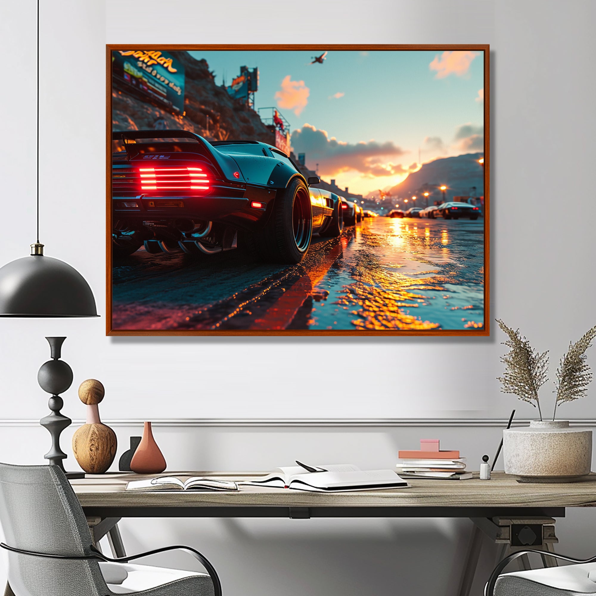 High Speed Sportscar Monaco Street Race - Car Exotic Canvas Wall Art