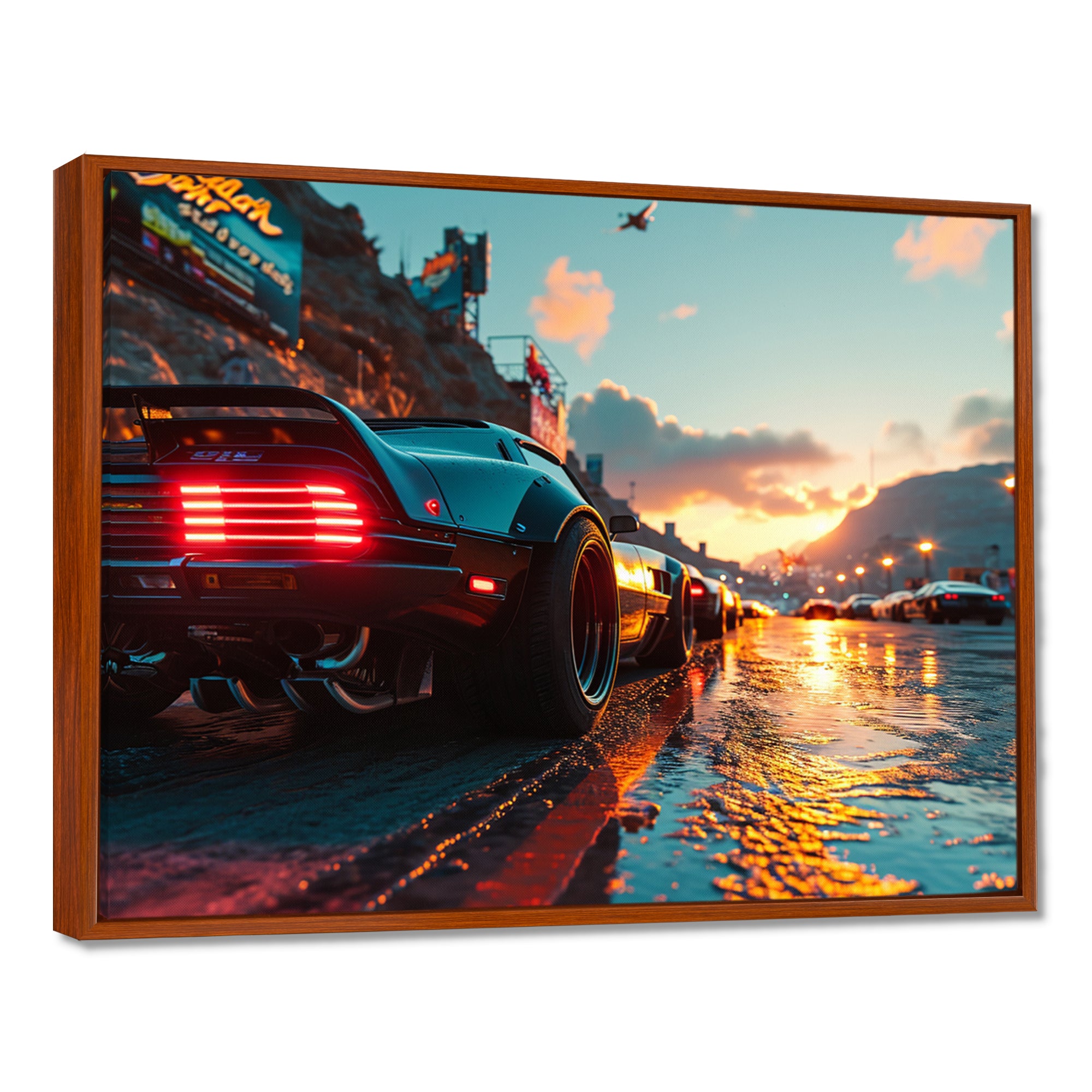 High Speed Sportscar Monaco Street Race - Car Exotic Canvas Wall Art