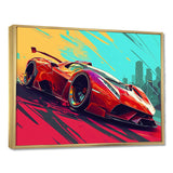 High Speed Retro Red Sports Car - Car Exotic Canvas Wall Art