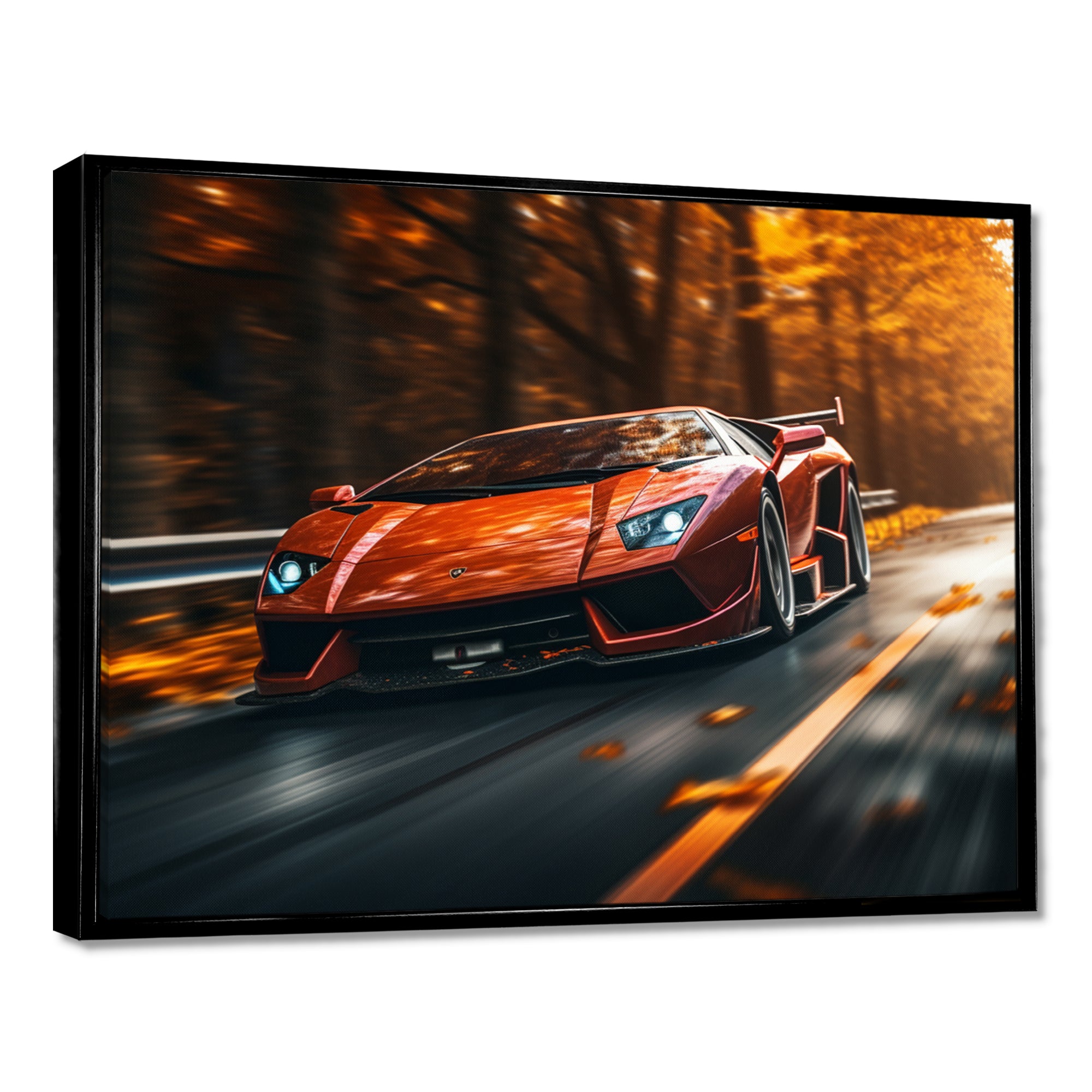 Lamborghini Diablo Highway Orange - Car Exotic Canvas Wall Art