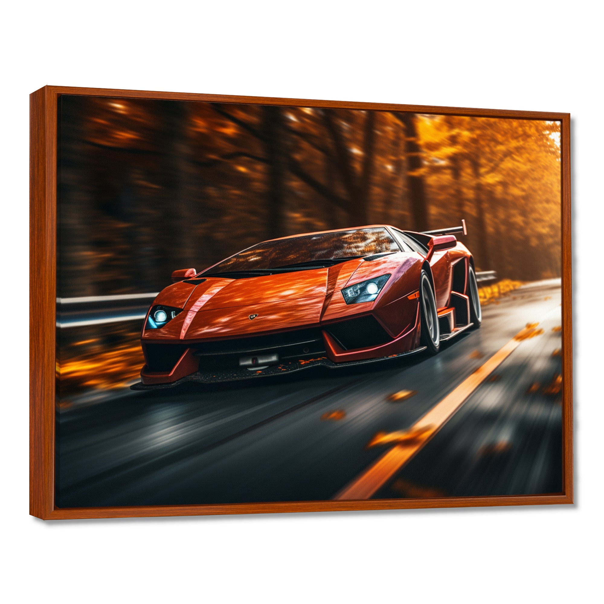 Lamborghini Diablo Highway Orange - Car Exotic Canvas Wall Art