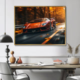 Lamborghini Diablo Highway Orange - Car Exotic Canvas Wall Art