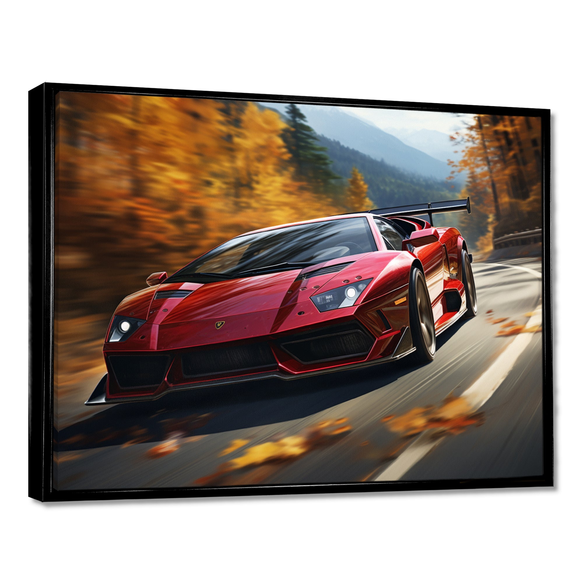 Lamborghini Diablo Highway Red - Car Exotic Canvas Wall Art