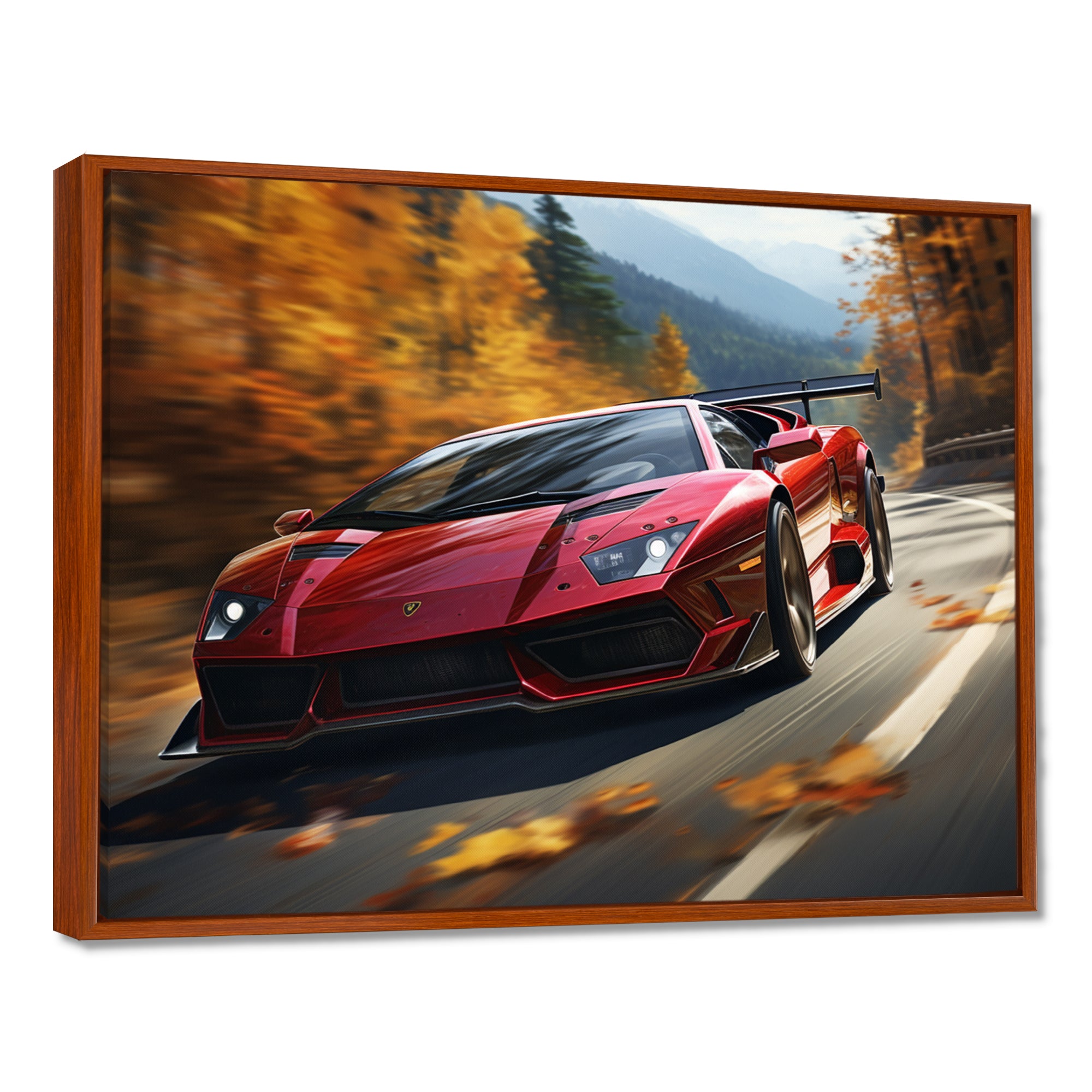 Lamborghini Diablo Highway Red - Car Exotic Canvas Wall Art