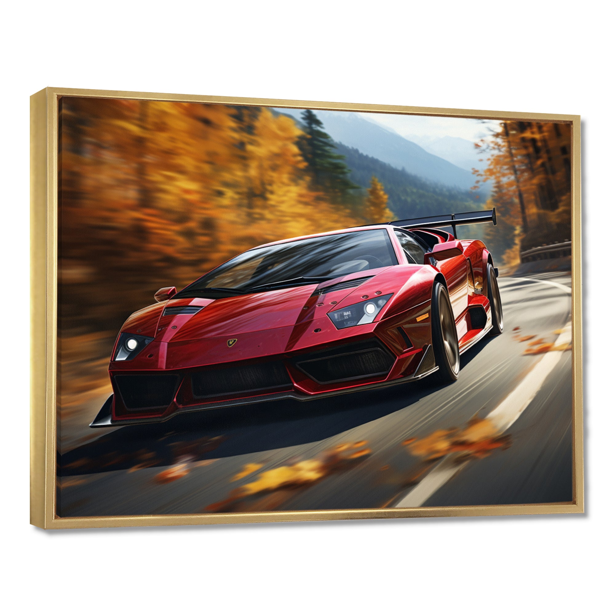 Lamborghini Diablo Highway Red - Car Exotic Canvas Wall Art