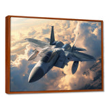 Fighter Jet In Action Above The Clouds - Train Canvas Wall Art