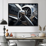 Silver Wings Chrome Reflection Airliner - Train Canvas Wall Art