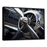Silver Wings Chrome Reflection Airliner - Train Canvas Wall Art