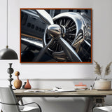 Silver Wings Chrome Reflection Airliner - Train Canvas Wall Art